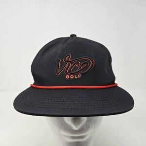 VICE GOLF BLACK RED ROPE HAT CAP GOLF SNAPBACK UNISEX